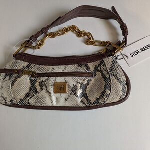 Steve Madden Brown and Cream Snake Print Women's Bag